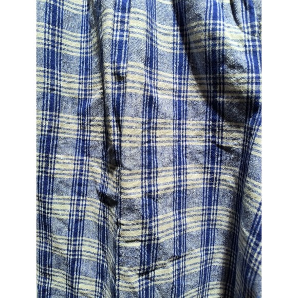 Vintage Pendleton Linen Blend Blue Plaid High Waisted Pleated Shorts Women’s 16 - Picture 4 of 7